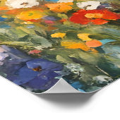 Kleurrijk veld van wilde bloemen ongekaderd poster (Hoek)