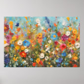 Kleurrijk veld van wilde bloemen ongekaderd poster (Voorkant)