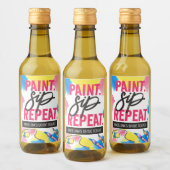 Kleurrijk verf slurpen herhaal feestfavoriet voor wijn etiket (Flessen)