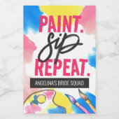 Kleurrijk verf slurpen herhaal feestfavoriet voor wijn etiket (Enkel label)