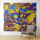 Kleurrijk  verfpatroon wandkleed (In Situ (horizontaal))