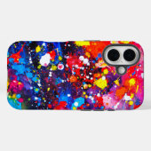 Kleurrijk verfspat canvas kunst Case-Mate iPhone case (Achterkant (horizontaal))
