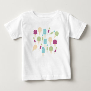 Kleurrijk verjaardags-ijs baby t-shirt