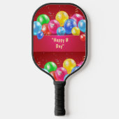 Kleurrijk Verjaardagsfeest Pickleball Paddle (Voorkant)