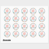 Kleurrijk verjaardagsfeest ronde sticker (Vel)