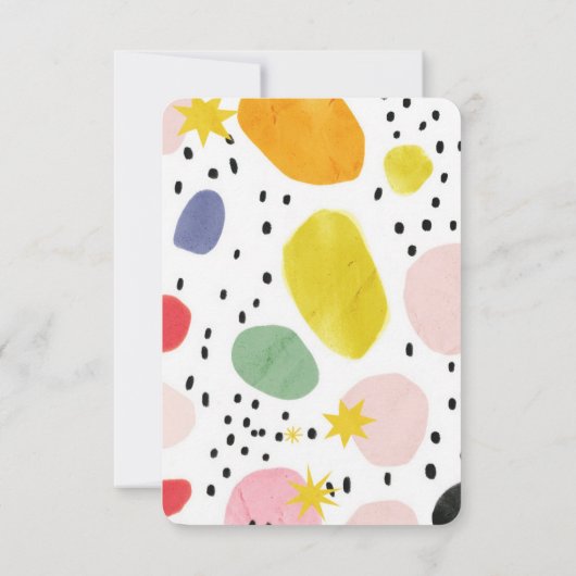 Kleurrijk verjaardagsfeest Wenskaart Bedankkaart (Achterkant)