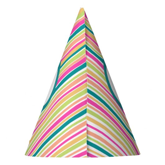 Kleurrijk verjaardagsfeestje pet feesthoedjes (Achterkant)