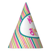 Kleurrijk verjaardagsfeestje pet feesthoedjes (Links)