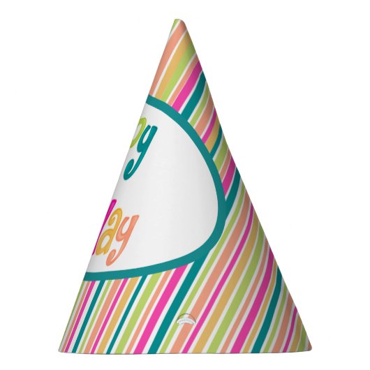 Kleurrijk verjaardagsfeestje pet feesthoedjes (Rechts)