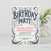 Kleurrijk verjaardagsfeestje voor kinderen kaart (Staand voorkant)