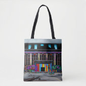 Kleurrijk Verlaten Gebouw Abstracte AI Kunst Tote Bag (Voorkant)