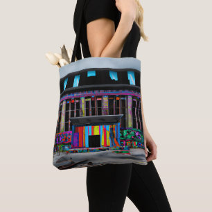 Kleurrijk Verlaten Gebouw Abstracte AI Kunst Tote Bag
