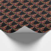 Kleurrijk verlicht kerstboompatroon cadeaupapier (Hoek)