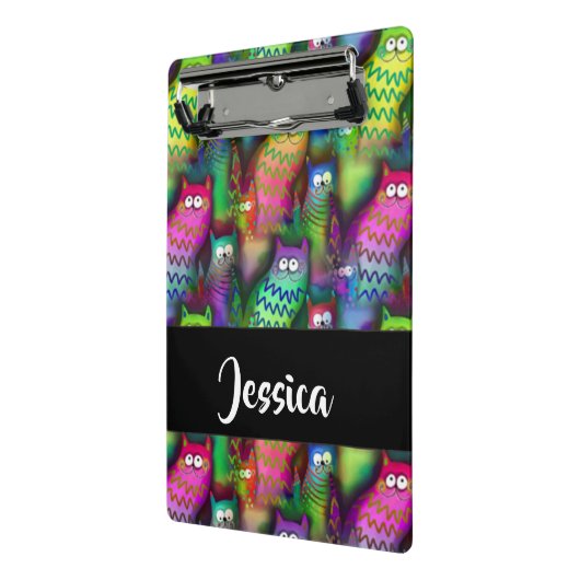 Kleurrijk verloop katten patroon mini klembord (Angled2)