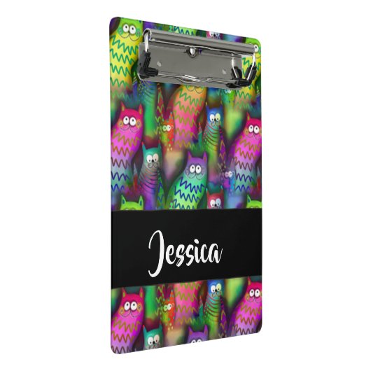 Kleurrijk verloop katten patroon mini klembord (Schuin)