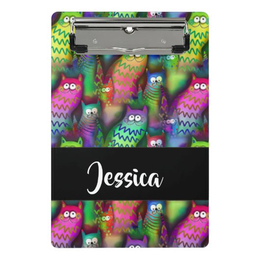 Kleurrijk verloop katten patroon mini klembord (Voorkant)