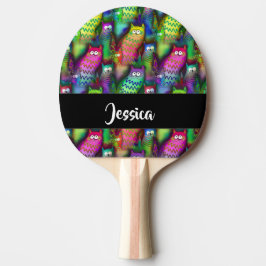 Kleurrijk verloop katten patroon tafeltennisbatje