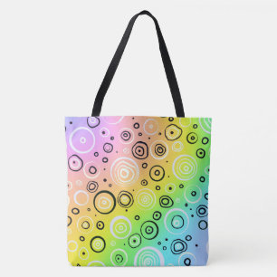 Kleurrijk verloopontwerp met vun cirkels! tote bag