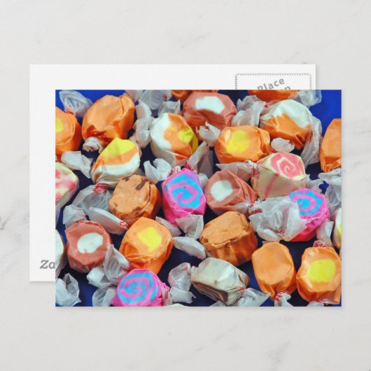 Kleurrijk verpakt taffig snoep briefkaart (Voorkant / Achterkant)