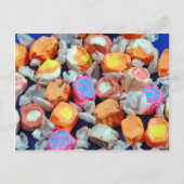 Kleurrijk verpakt taffig snoep briefkaart (Voorkant)