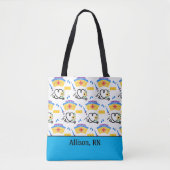 Kleurrijk verpleegkundig monogram tote bag (Voorkant)