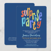 Kleurrijk verrassingsfeest modern kaart (Voorkant / Achterkant)