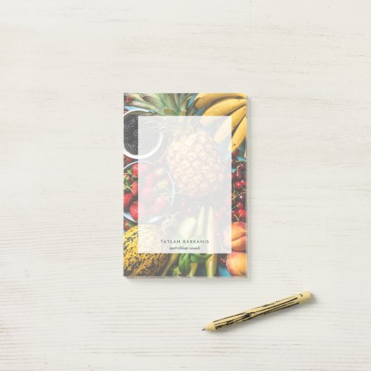 Kleurrijk, vers fruit, gezondheidsveld op maat post-it® notes (Op bureau)