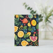 Kleurrijk vers fruitpatroon briefkaart (Staand voorkant)
