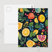 Kleurrijk vers fruitpatroon briefkaart (Voorkant / Achterkant)