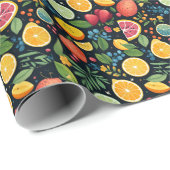 Kleurrijk vers fruitpatroon cadeaupapier (Rol Hoek)