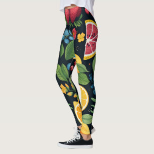 Kleurrijk vers fruitpatroon leggings