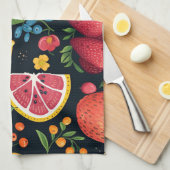Kleurrijk vers fruitpatroon theedoek (Quarter Fold)
