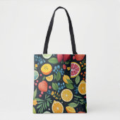 Kleurrijk vers fruitpatroon tote bag (Voorkant)