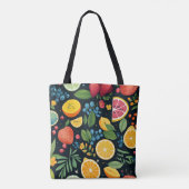 Kleurrijk vers fruitpatroon tote bag (Achterkant)