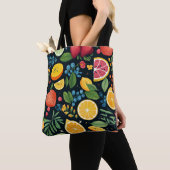 Kleurrijk vers fruitpatroon tote bag (Dichtbij)