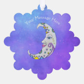  kleurrijk versierde halve maan gezicht hemel ornament kaart (Achterkant)