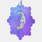  kleurrijk versierde halve maan gezicht hemel ornament kaart (Links)