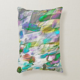 Kleurrijk versleten, broos tussen steen en satin accent kussen