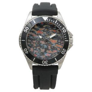 Kleurrijk versteend dinosaurusbot horloge
