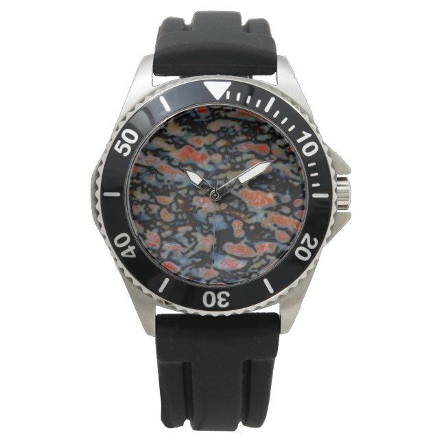 Kleurrijk versteend dinosaurusbot horloge (Voorkant)