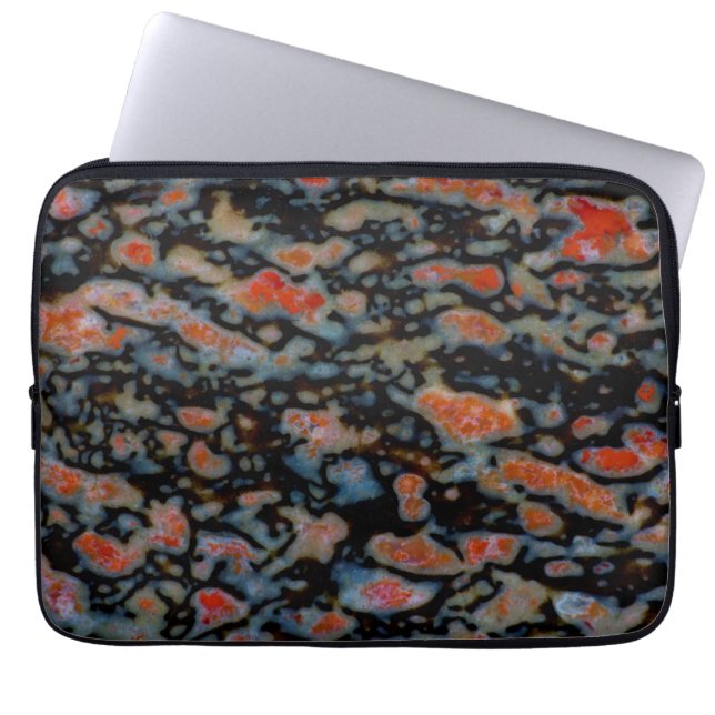 Kleurrijk versteend dinosaurusbot laptop sleeve (Voorkant)