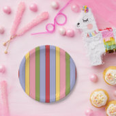 Kleurrijk verticaal Stripspatroon Papieren Bordje (Feest)