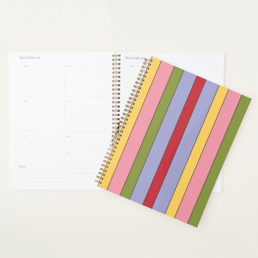 Kleurrijk verticaal Stripspatroon Planner (Display)