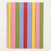 Kleurrijk verticaal Stripspatroon Planner (Voorkant)