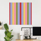 Kleurrijk verticaal Stripspatroon Poster (Thuiskantoor)