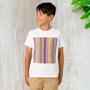 Kleurrijk verticaal Stripspatroon T-shirt