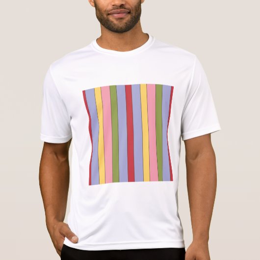 Kleurrijk verticaal Stripspatroon T-shirt (Voorkant)