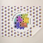 Kleurrijk vertrouwen volledig op God-gepersonalise Sherpa Deken (Voorkant (horizontaal))