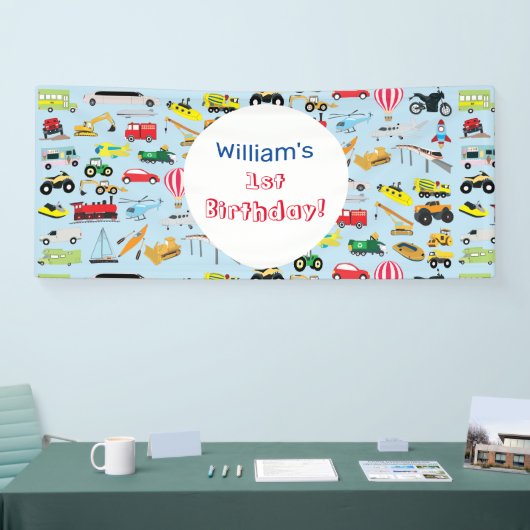 Kleurrijk vervoer en voertuigen Kinderen van zater Spandoek (Beurs)