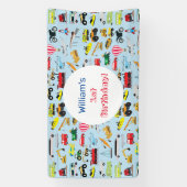 Kleurrijk vervoer en voertuigen Kinderen van zater Spandoek (Verticaal)